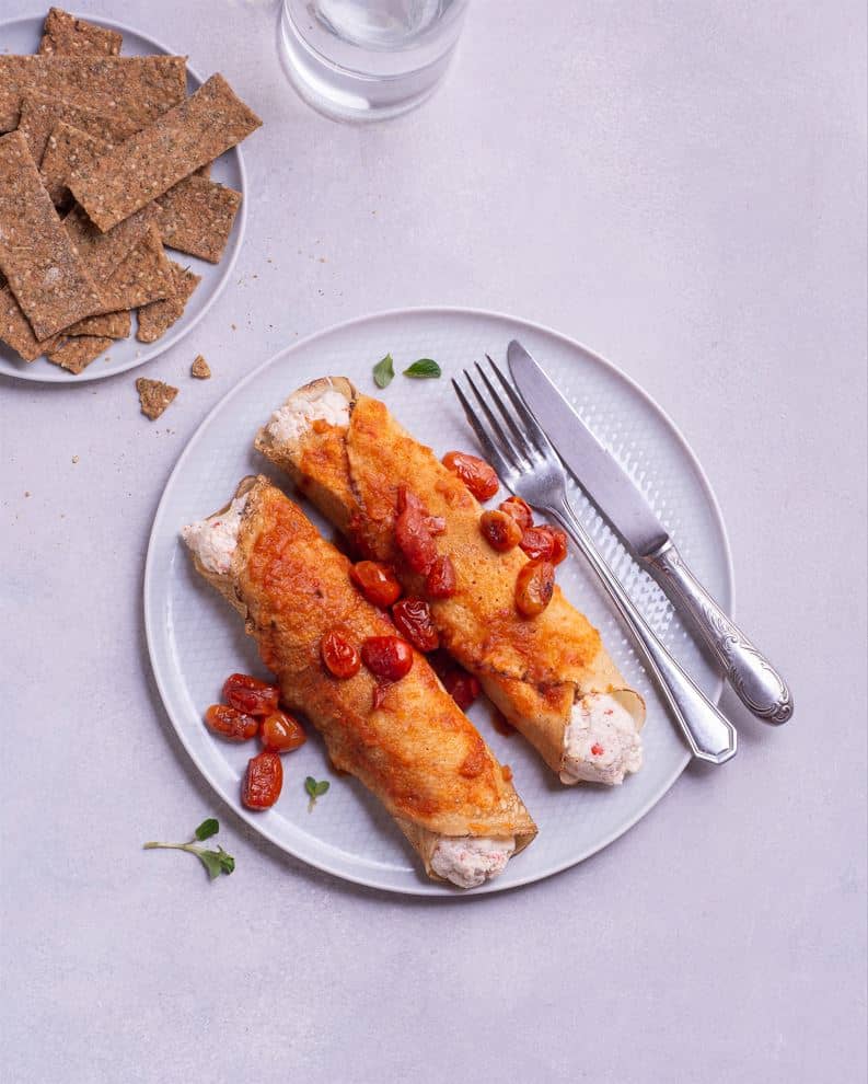 Canelones de pollo y ricota magra