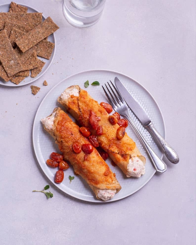 Canelones de pollo y ricota magra