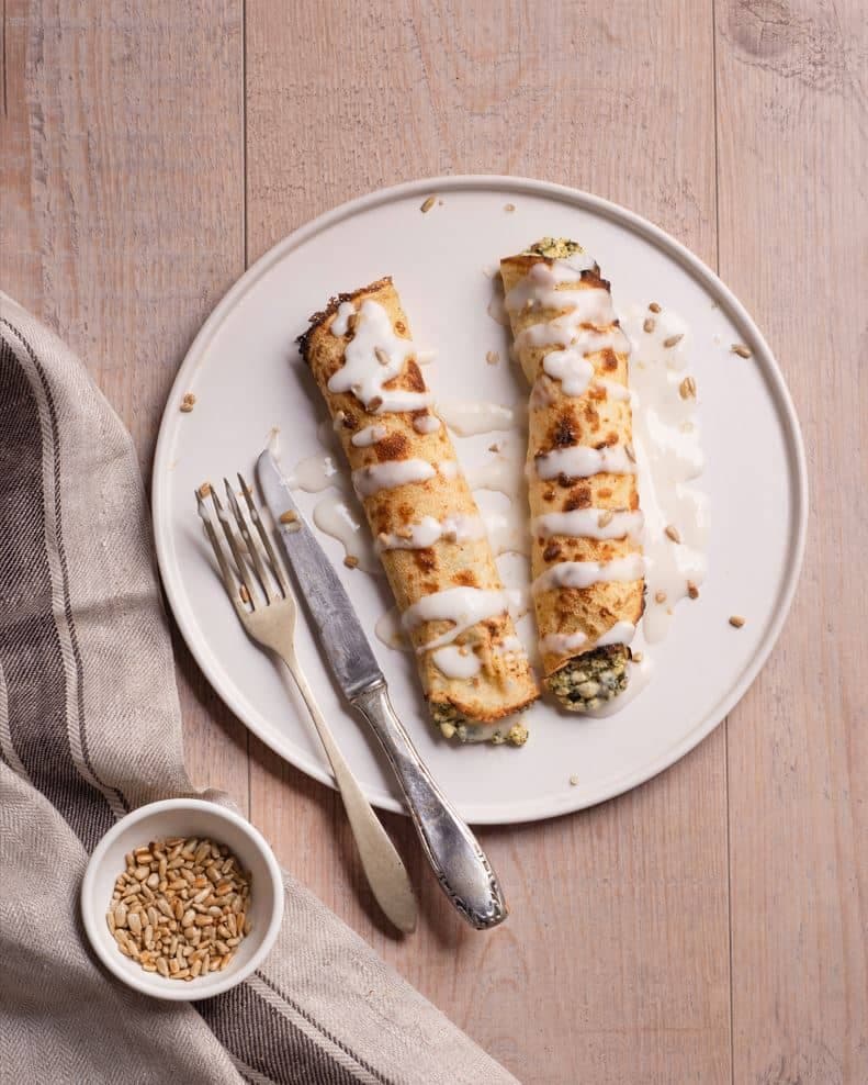 Canelones de verdura con salsa blanca