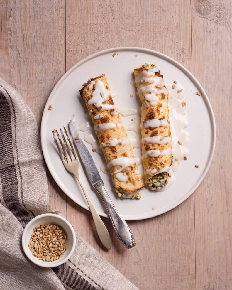 Canelones de verdura con salsa blanca