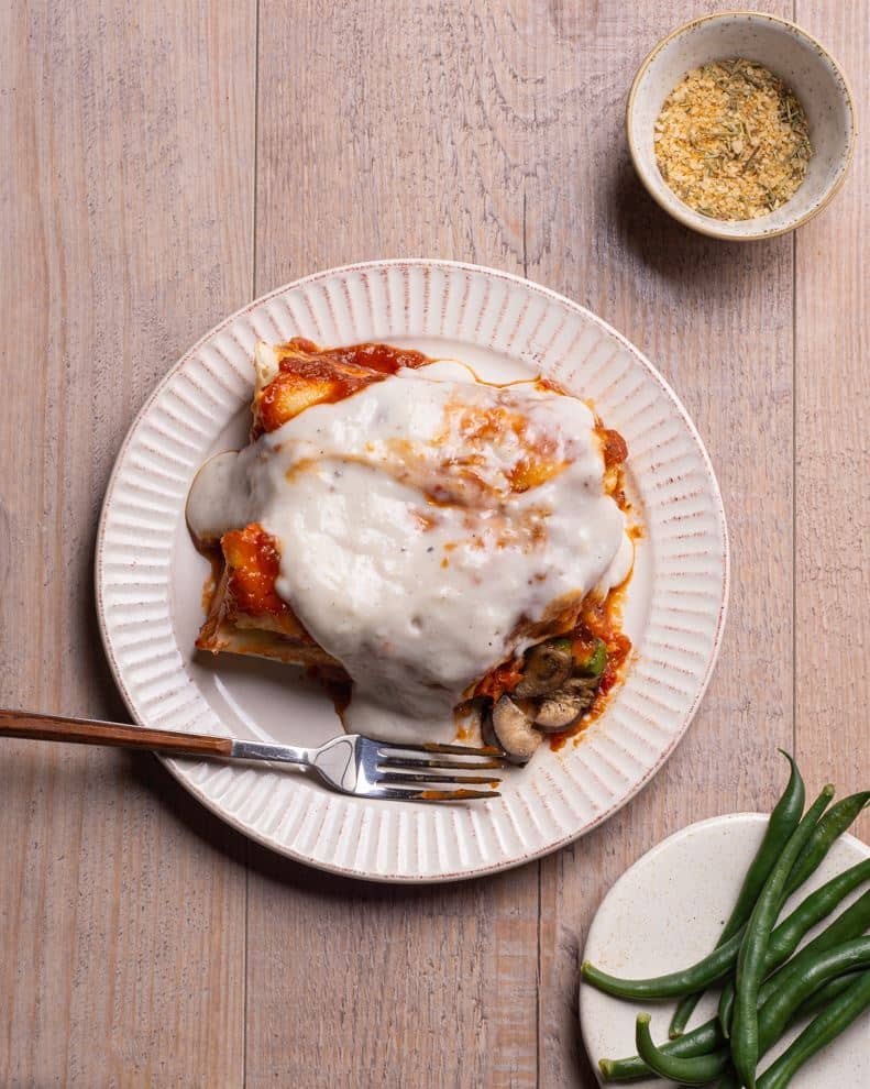 Lasagna rellena de vegetales