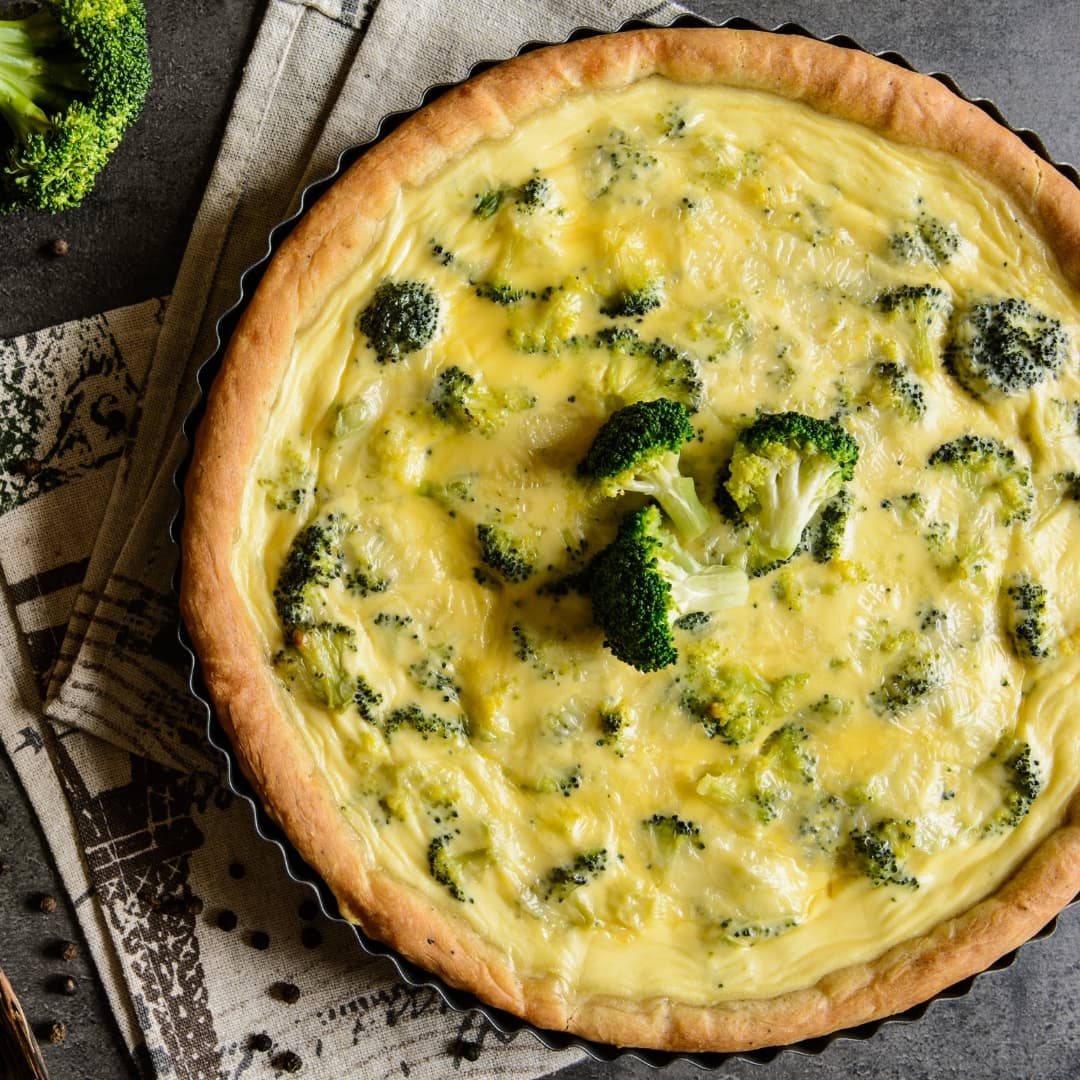 Tarta integral de brócoli y queso