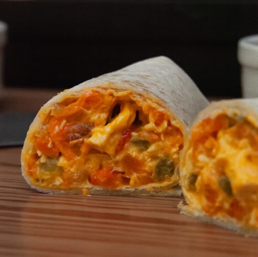 Wrap de pollo con batatas asadas