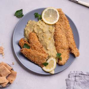 Filet de merluza rebozado con salvado de avena y batata miniatura 1