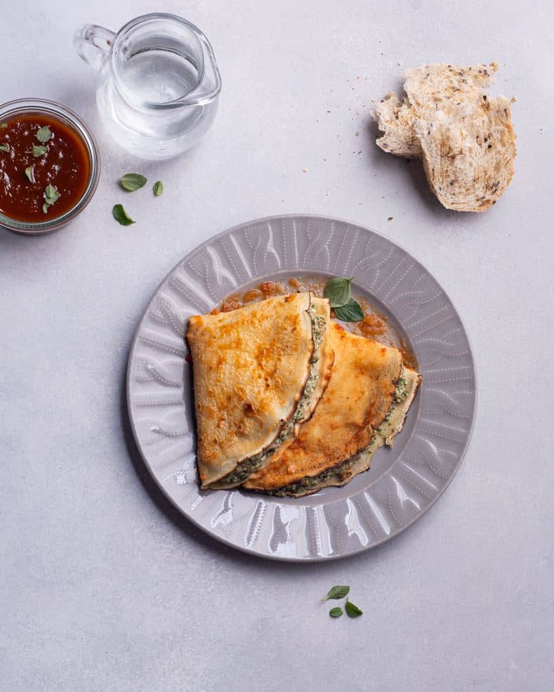 Crepés de verdura y atún