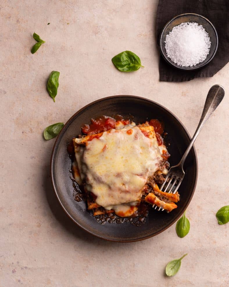 Lasagna de carne y queso