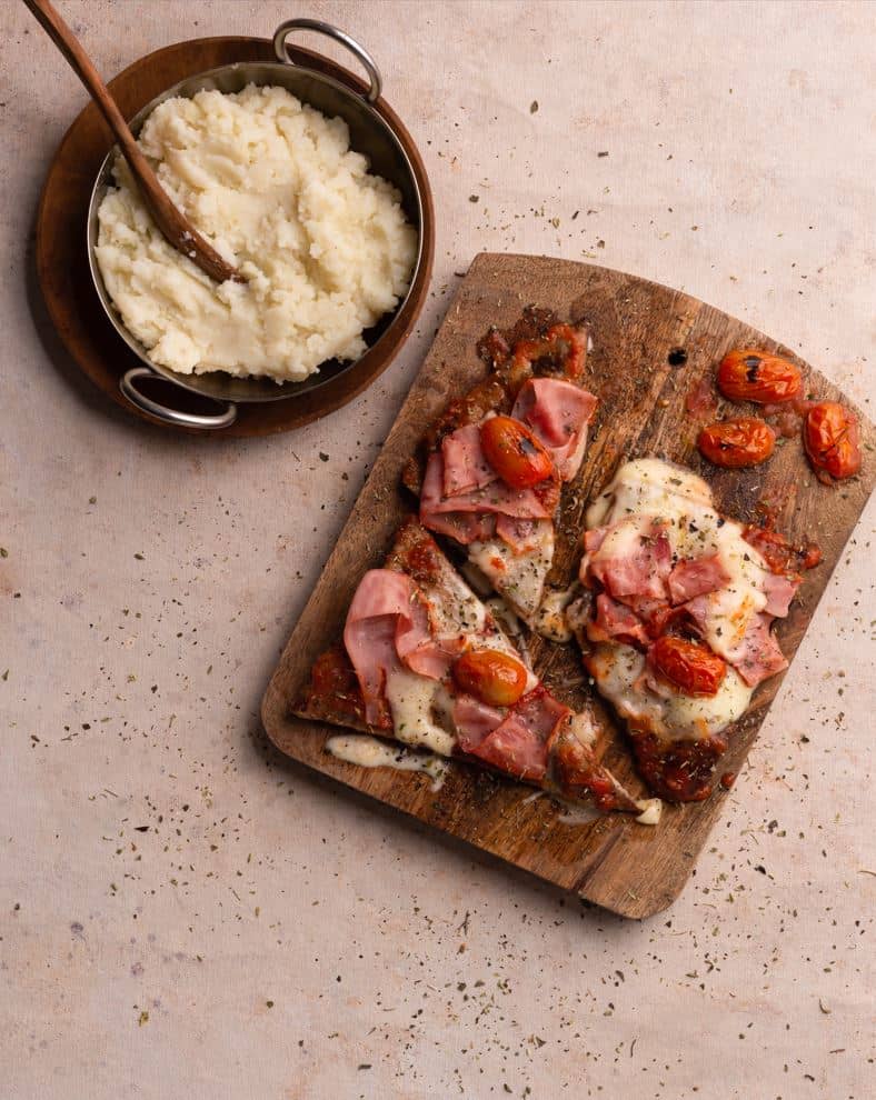 Matambre a la pizza con pure de papa