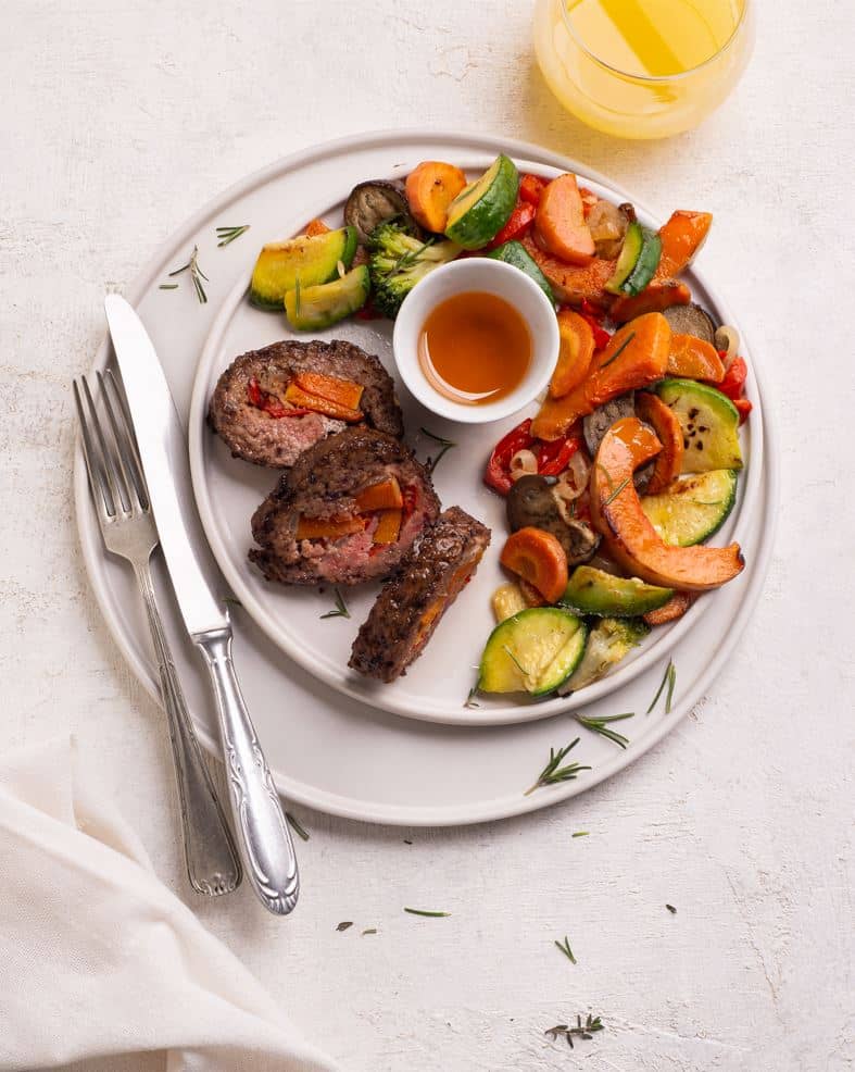 Pan de carne con vegetales