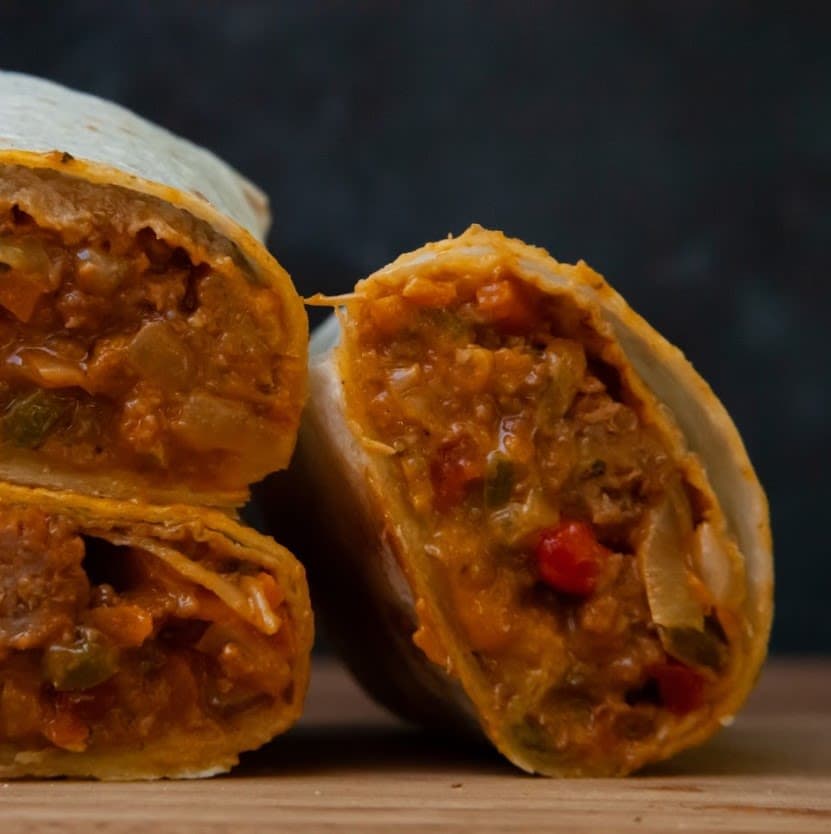 Wrap de carne con zanahorias asadas